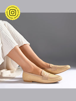 SKO - Kate Raffia Women Nude Loafers
