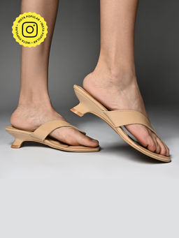 SKO - Lana Beige Patent Kitten Heels