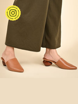 SKO - CobbleX Tan Mule Heels