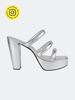 SKO - Silver Three Strap Platform