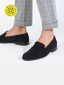 SKO - Men Hugo Black Suede Loafers