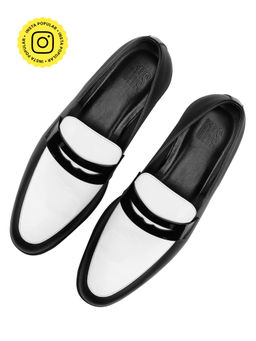 SKO - Men Hugo Black and White Leather Loafers