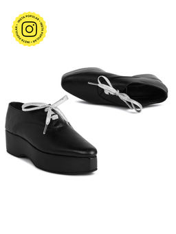 SKO - Women RebeccaX Black Vegan Leather Loafers Shoes