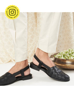SKO - Men Black Weave Peshawari Sandals