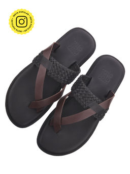 SKO - Men Genoa Black Vegan Leather Slippers