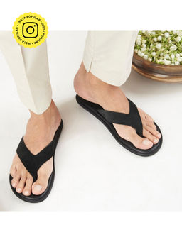 SKO - Men Rome Black Suede Slippers