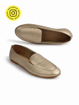 SKO - Olivia Women Gold Loafers