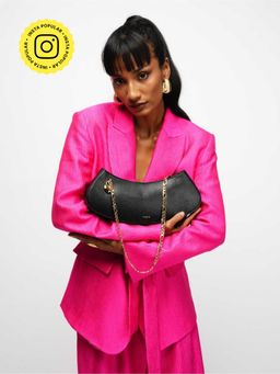 THESTO - Black Heart Padlock Shoulder Hand Bag
