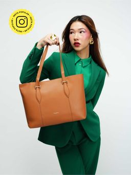 THESTO - Classic Handle Tote Brown (XL)