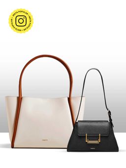 THESTO - Tube Tote Bag and Collective Purse - White (XL)