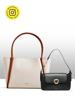 THESTO - Tube Tote Bag and The Rebel Handbag - White (XL)