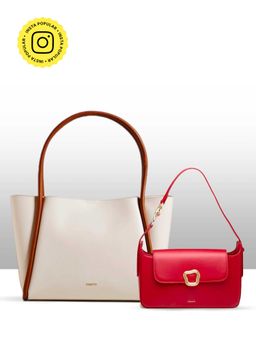 THESTO - Tube Tote Bag and The Rebel Handbag - White (XL)
