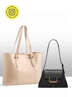 THESTO - Classic Handle Tote and Collective Purse - White (XL)