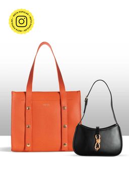 THESTO - Tich Button Tote and Diva Shoulder Bag - Tan (XL)