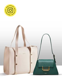 THESTO - Tich Button Tote and Collective Purse - White (XL)