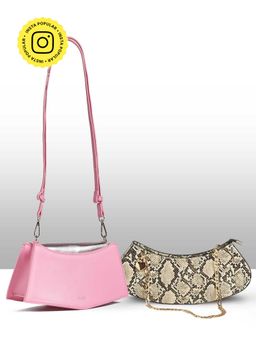 THESTO - Croc Heart Padlock Shoulder and Pink You Crossbody Bag (M)