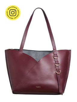 THESTO - Reine Fit Your 15.6 Laptop Solid-Plain Maroon Tote Bag