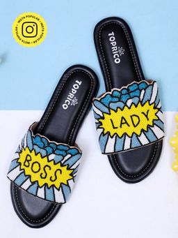 Toprico - Boss Lady Beads Embroidered Black Flats