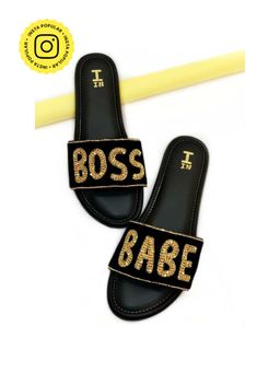 Toprico - Boss Babe Beads Embellished Black Flat
