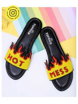 Toprico - Hot Mess Beads Embroidered Yellow Flat