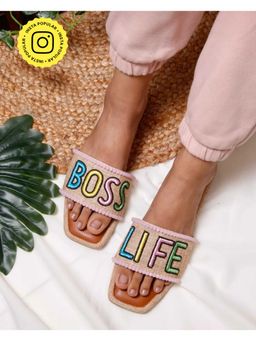 Toprico - Boss Life Jute Beads Embroidered Tan Flat