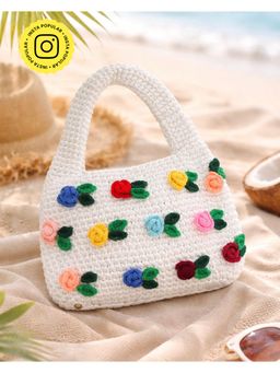 Toprico - Crochet Shoulder Handbag- Bloom White