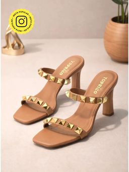Toprico - Nude Stud Sandal Heels