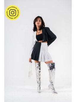 Zori World - Emjay Solid Silver Over The Knee Boots