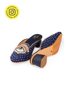 Zori World - Eyez - Embroidered Blue Evil Eye Embroidered Heels