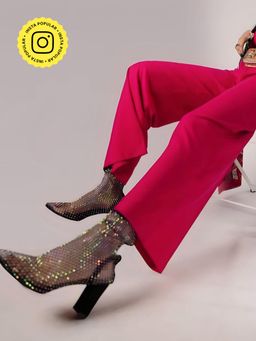 Zori World - Glitz Embellished Black Ankle Boots