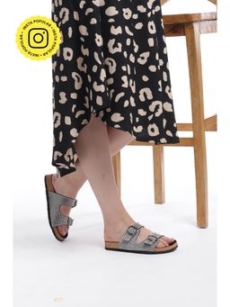 Zori World - Supernova - Corkbed Embellished Silver Flats