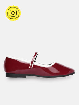 Zori World - Sangria - Maroon Mary Janes Flat Ballerinas
