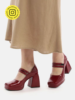 Zori World - WEDNESDAY - MAROON HEELED MARY JANES
