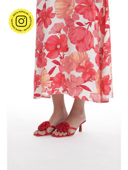 Zori World - MUSE - RED ROSE RED VELVET HEELS