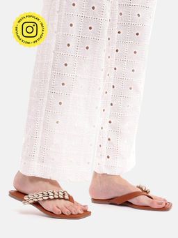 Zori World - Marina - Tan With Shells Flats
