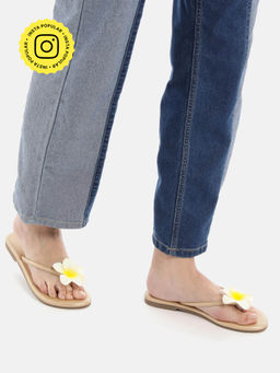 Zori World - Bali - Floral Gold Flats