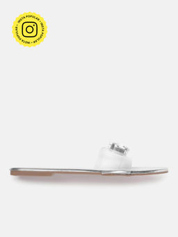 Zori World - Noor - Clear Strap Crystal Studded Flats