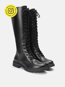 Zori World - Bonnie - Lace Up Black Casual Boots