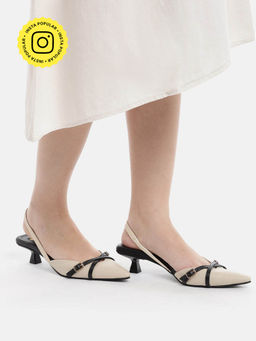Zori World - Women Beige CAPPICCINO Kitten Heels