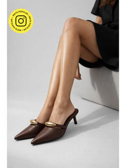Zori World - Women Chique Brown Mules Heels