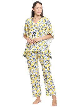 Pyjama Party - Squeeze The Day Kaftan Pj Set - Cotton Rayon Pj Set In Kaftan Style - White