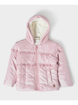 Mi Arcus - Solid Pink Hooded Puffer Jacket for Baby Girl