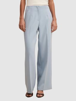 Forever New - Women Blue Solid Wide Leg Trouser
