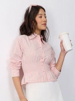 The Souled Store - Women Pink Checks Top
