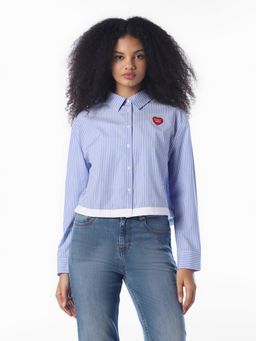 ONLY - Women Striped Regular Fit Blue Shirt