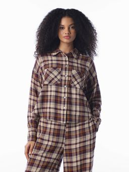 ONLY - Women Checked Oversized Fit Multi-Color Shirt