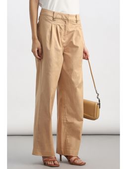 Allen Solly - Women Beige Solid Casual Trousers