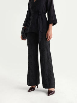 RAREISM - Embroidered Jet Black Women Pant