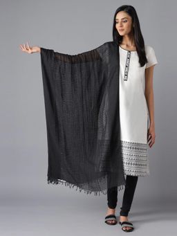 Aurelia - Black Cotton South Dupatta