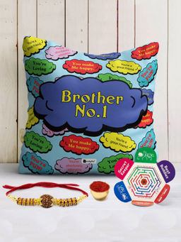 Indigifts - Brother Bro No. 1 Cushion Cover with Filler (12x12 inches)
